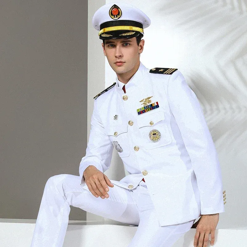 US Navy Uniform Captain Suits Yacht Jacket Pants Set... From Hshshsj111,  $109.34 | DHgate.Com