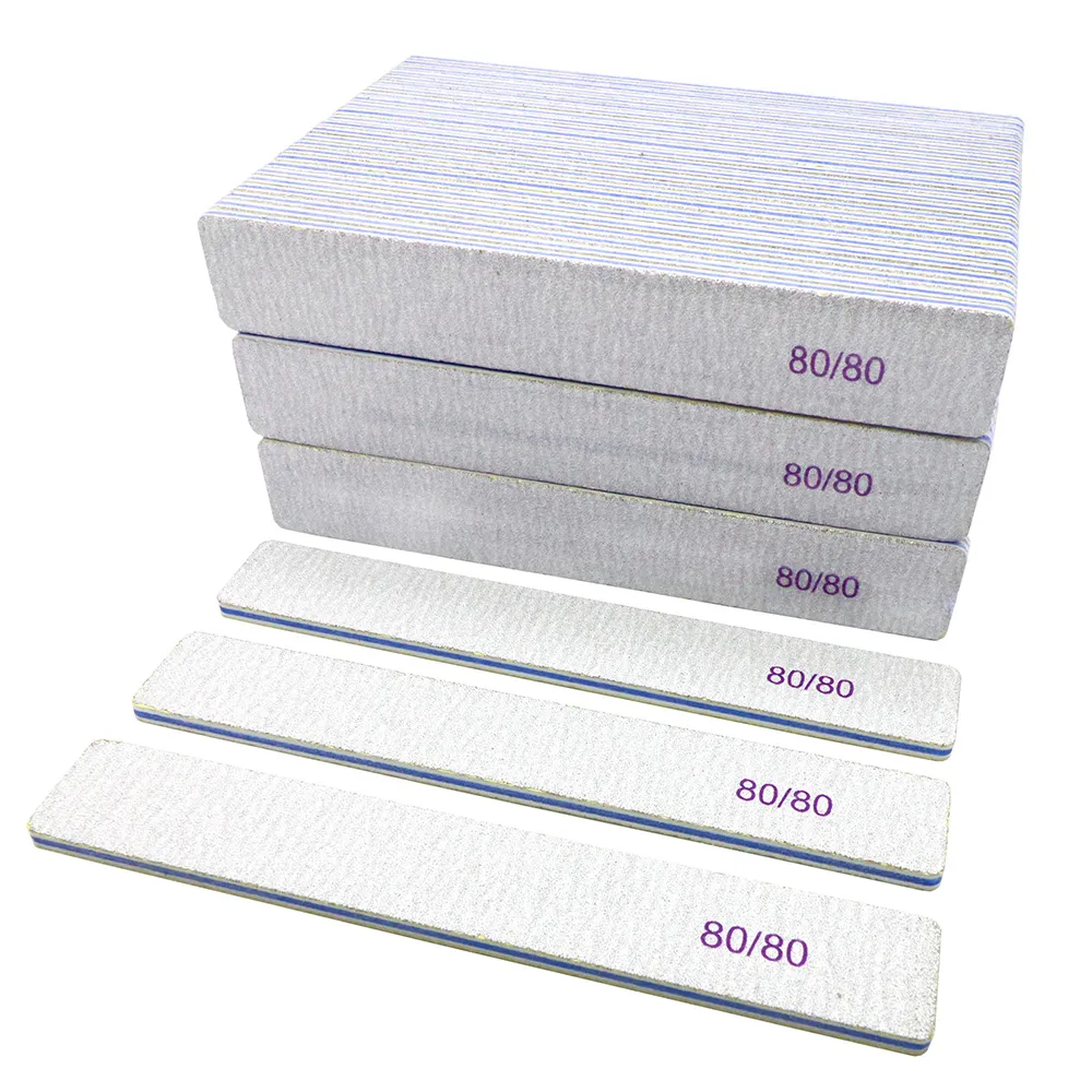 Rectangle Nail Files For Acrylic Nails 80/80 Grit Coarse Nail File ...
