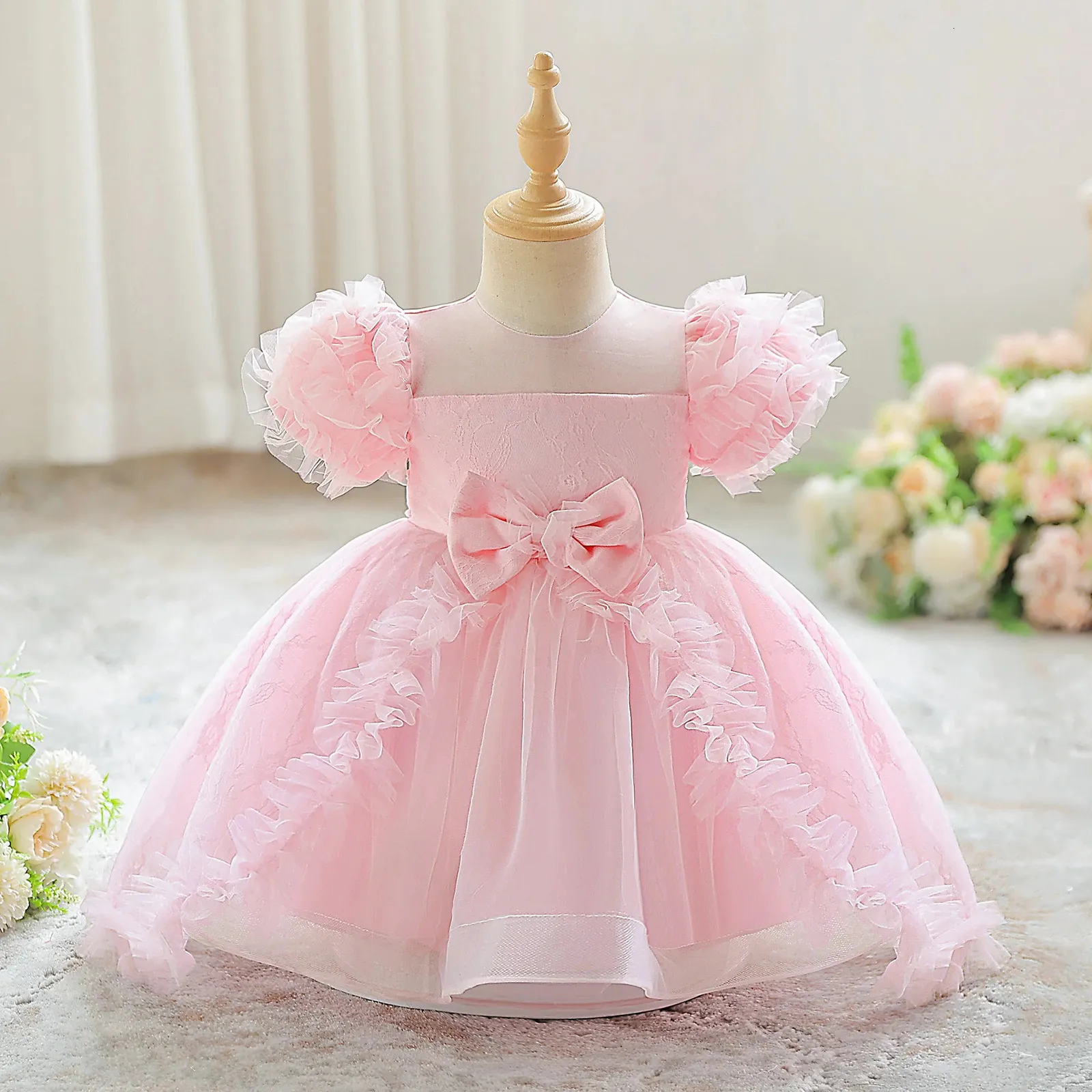 Save Big on Bulk Flowers Girl Dresses Elegant Flower Baby Girls Dress Pink  Toddler Princess Gown For Wedding, Party, Birthday, Bridesmaids 1 Year ...