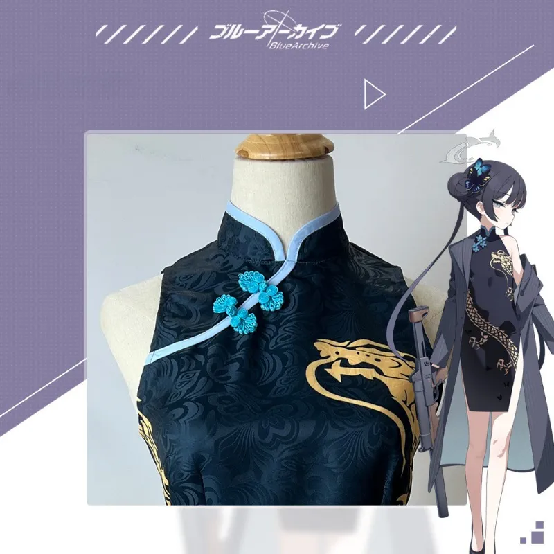 blue archive chinese dress blue archive china dress Blue Archive Ryuuge kisaki Sitting cheongsam PVC Figure