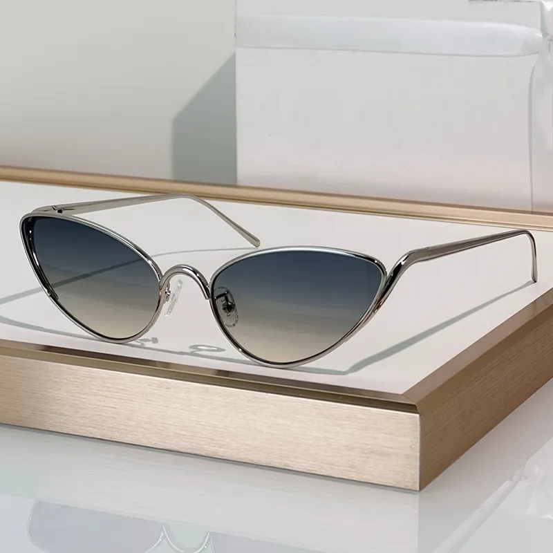 Designer Cat Eye Sunglasses Metal Oval Frame Unisex... From  display picture 3