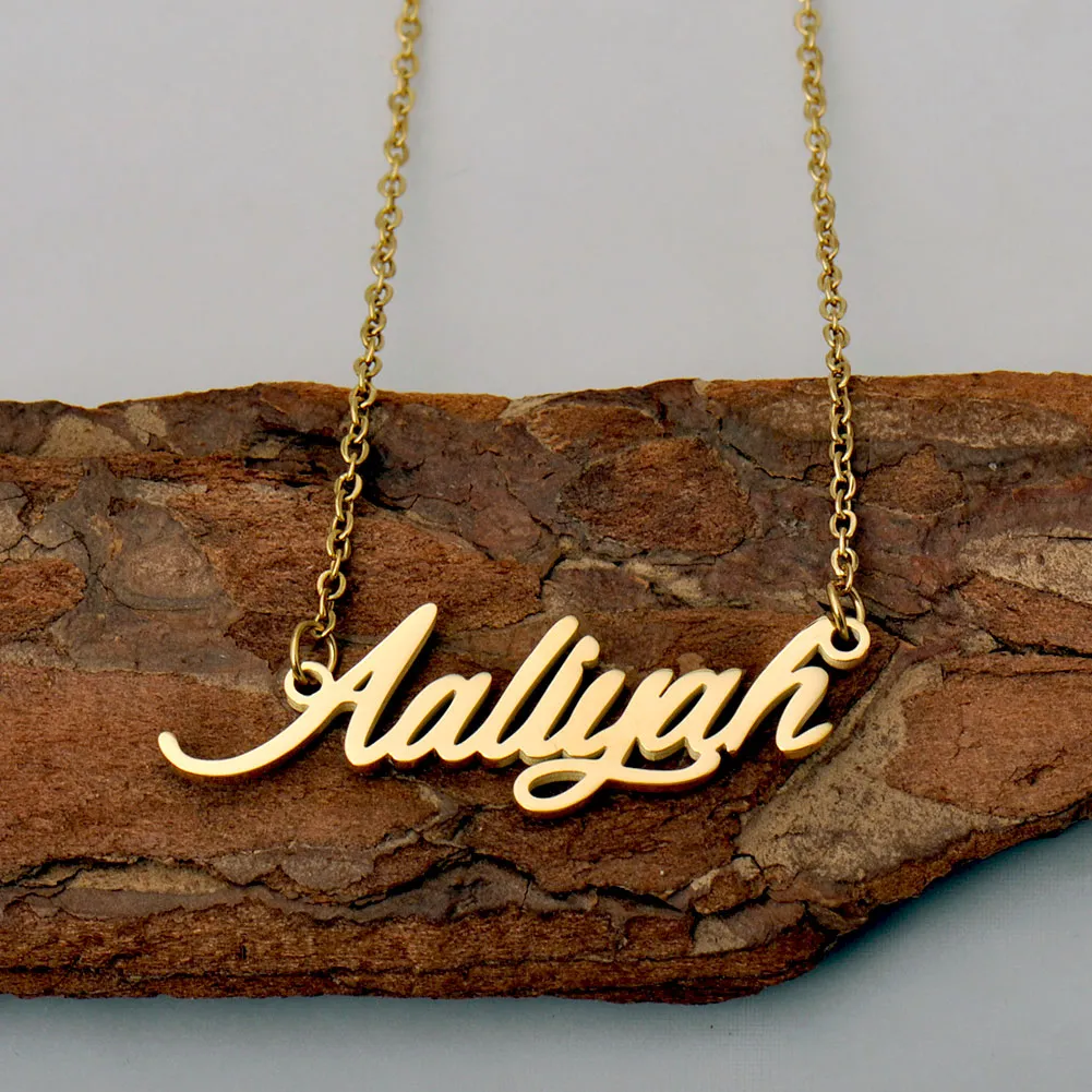 Aaliyah Cursive Letter Pendant Name Necklaces For... From Ycbest, $9.29 ...