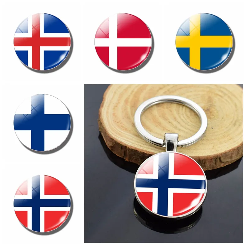 Key Ring Denmark Nordic Countries National Flag Key Chains Denmark Sweden Norway Finland ...