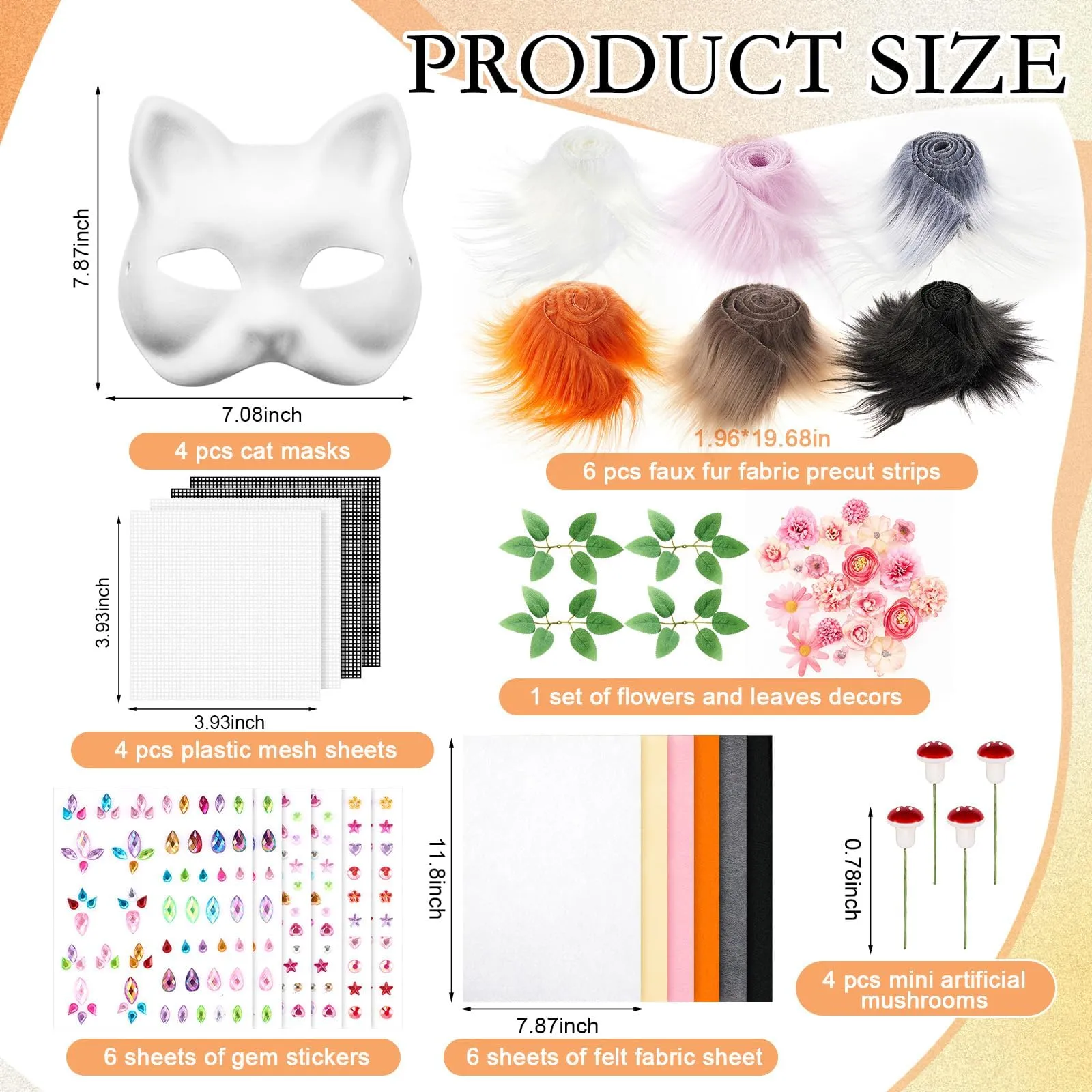 Kit 10 Masques Therian En Papier à Peindre DIY - Fourrure Fausse Incluse | Pour Déguisements, Fêtes, Cosplay - 8