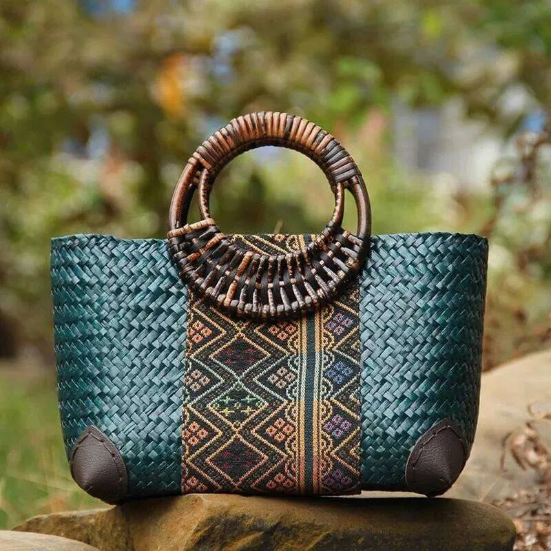 Sac Plage Bohème Sac Fourre-tout Polyvalent Et Simple Pour Femmes, Sac à Sac Fourre-tout Paille Femme