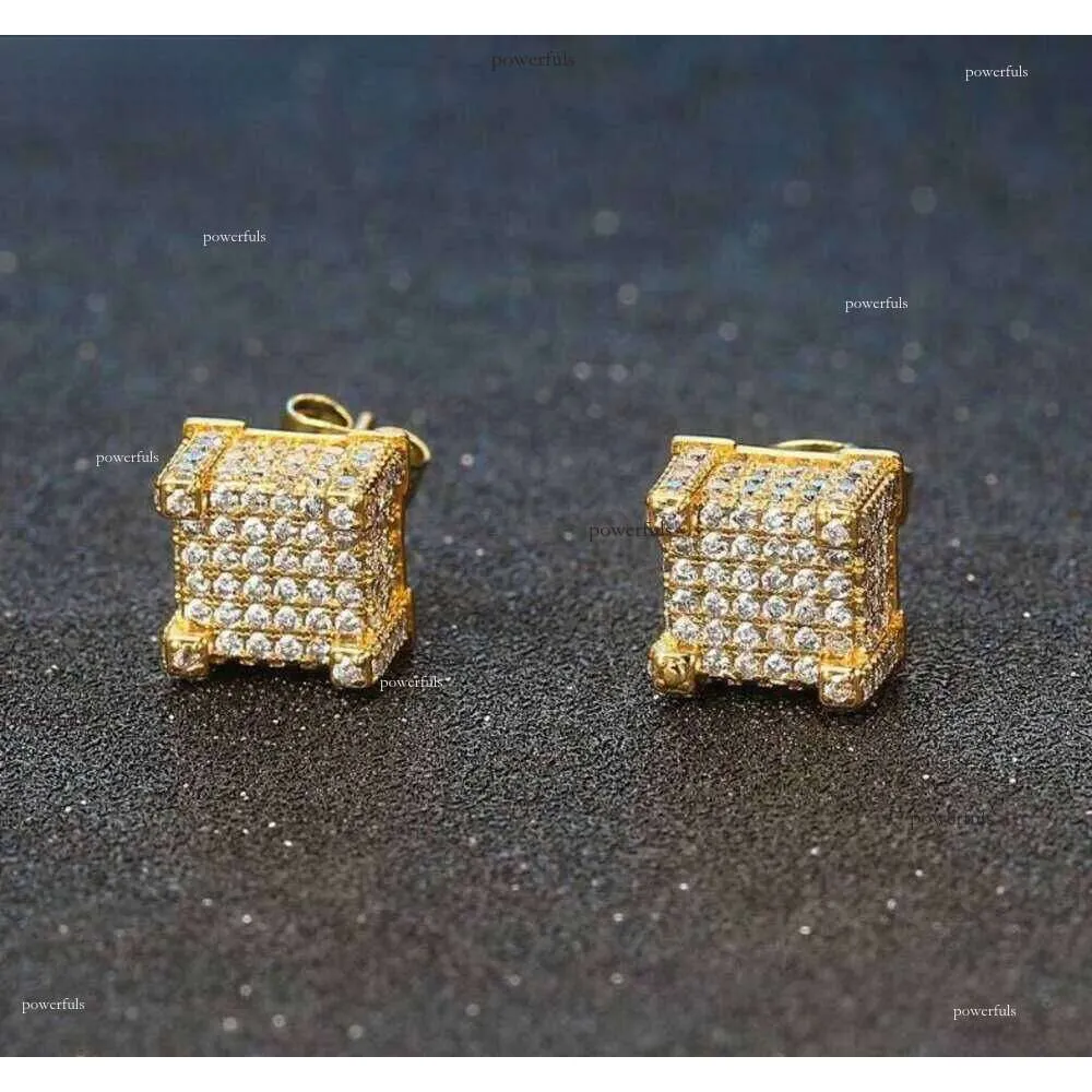 Orecchini Borchie Quadrato Maschile: Hip Hop Oro Simulato Diamante 925 Gioielli In Argento Sterling Da 9,85 &euro; | DHgate