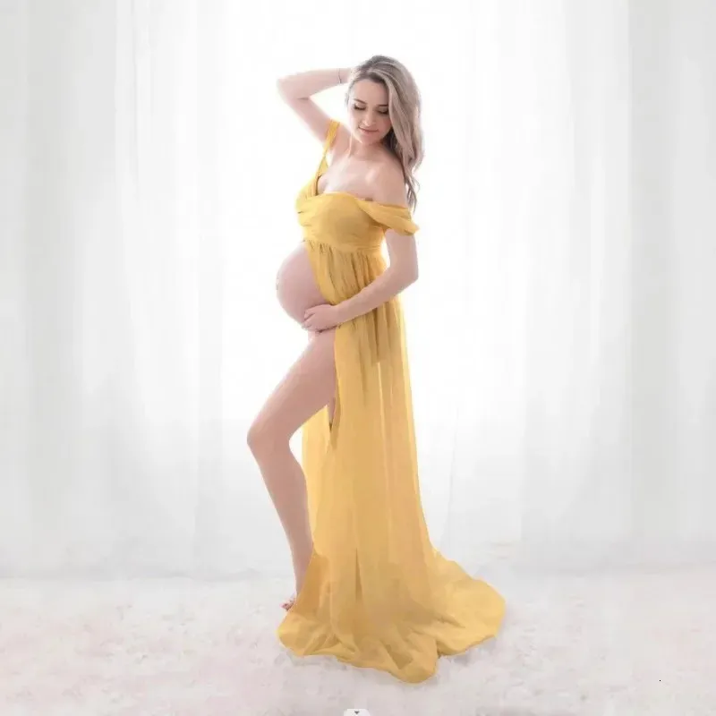 chinese dress ladies Angel Maternity Chelsea Maternity Ruffled Maxi Dress in Yellow Animal Print
