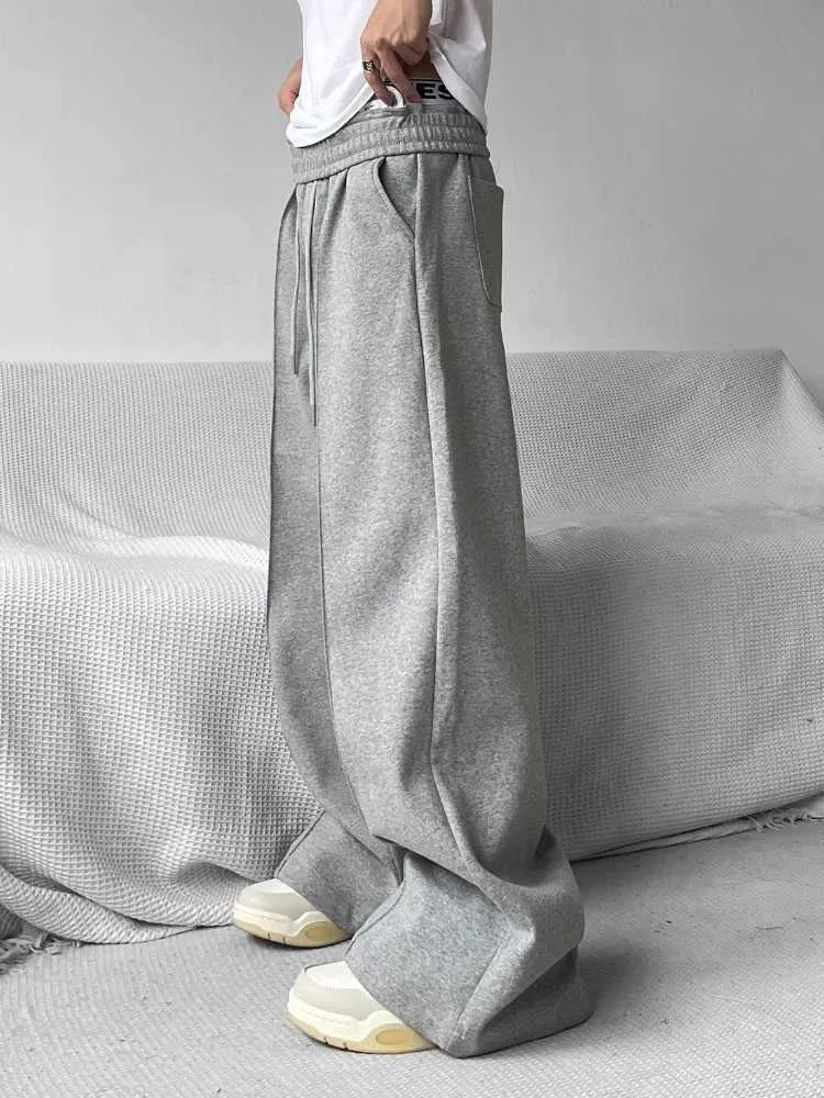 belvet Wide-Leg Baggy Pants Mサイズ　グレー Mens Wide Leg Baggy Pants With Drawstring Waist – From