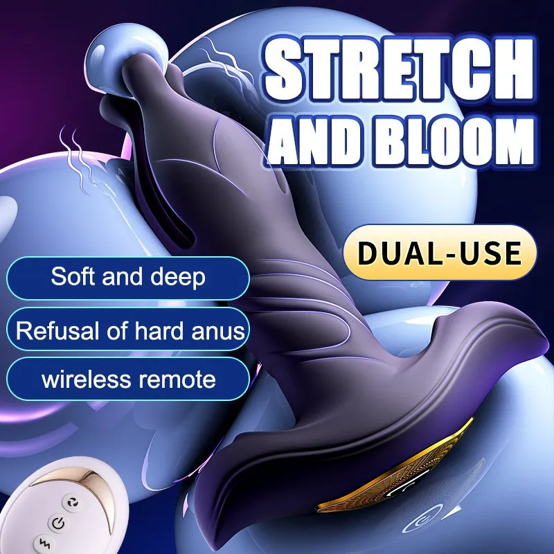 AAU Hell Flower Series Expandable Anal Plug Vibration Toy with Remote,  135×60×165mm Silicone+ABS from Dhgate Adult Toys