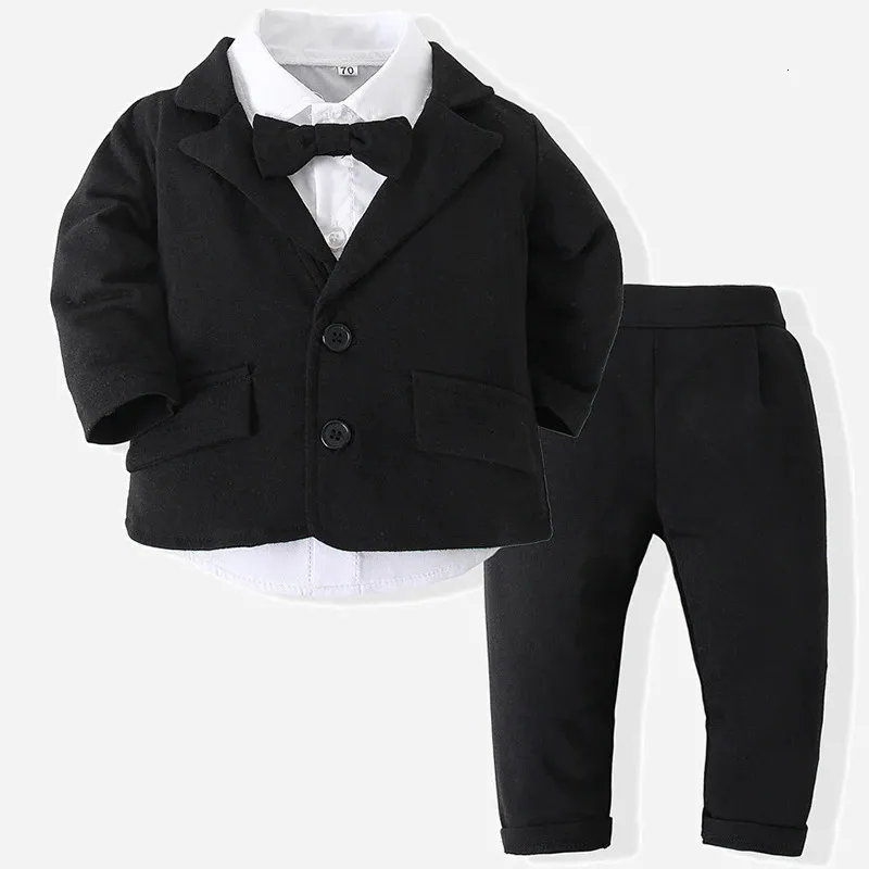 Spring Newborn Boy Clothes Korean Fashion Gentleman Black Suit Coat ...