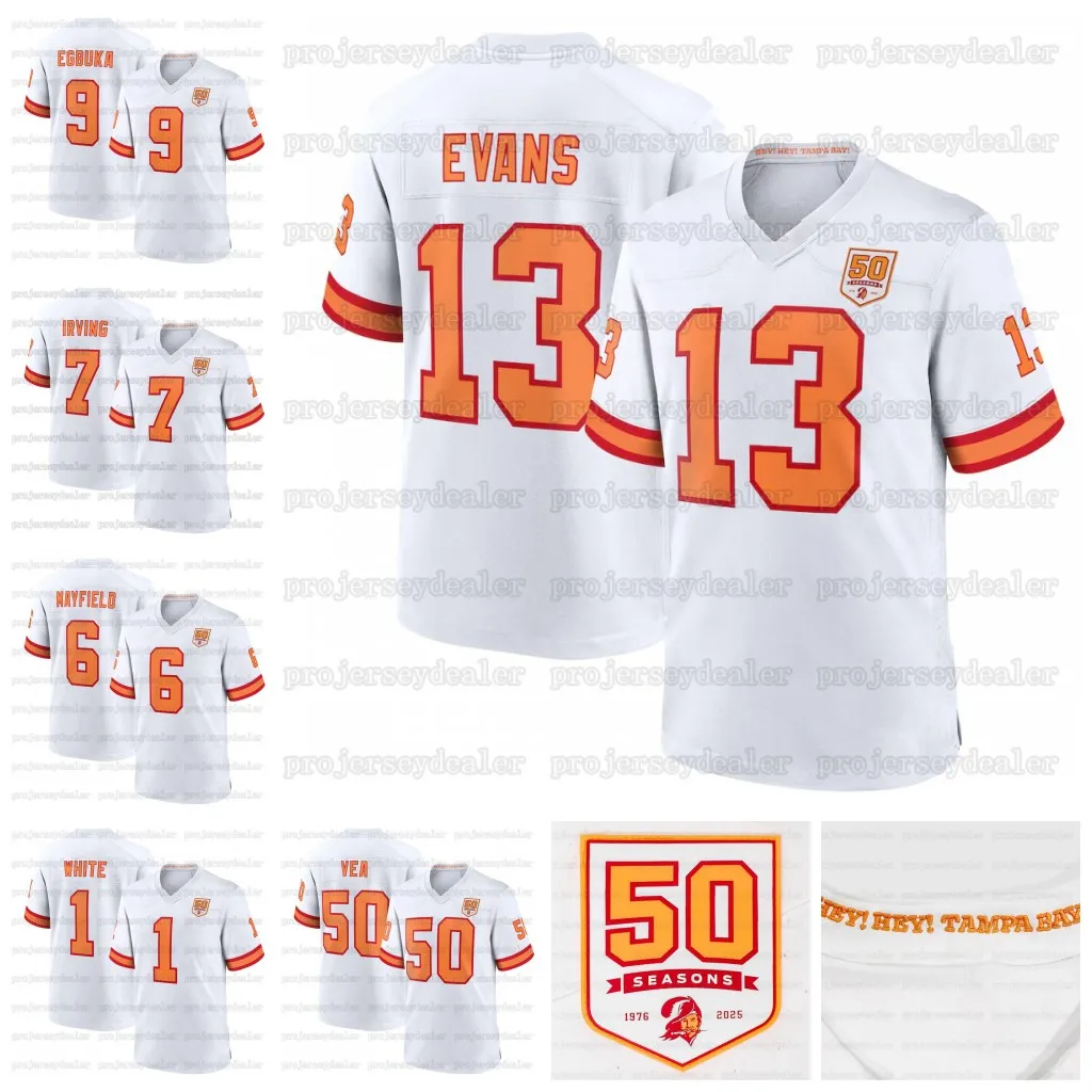 13 Mike Evans Tom 12 Brady 2025 Football Jerseys Baker Mayfield