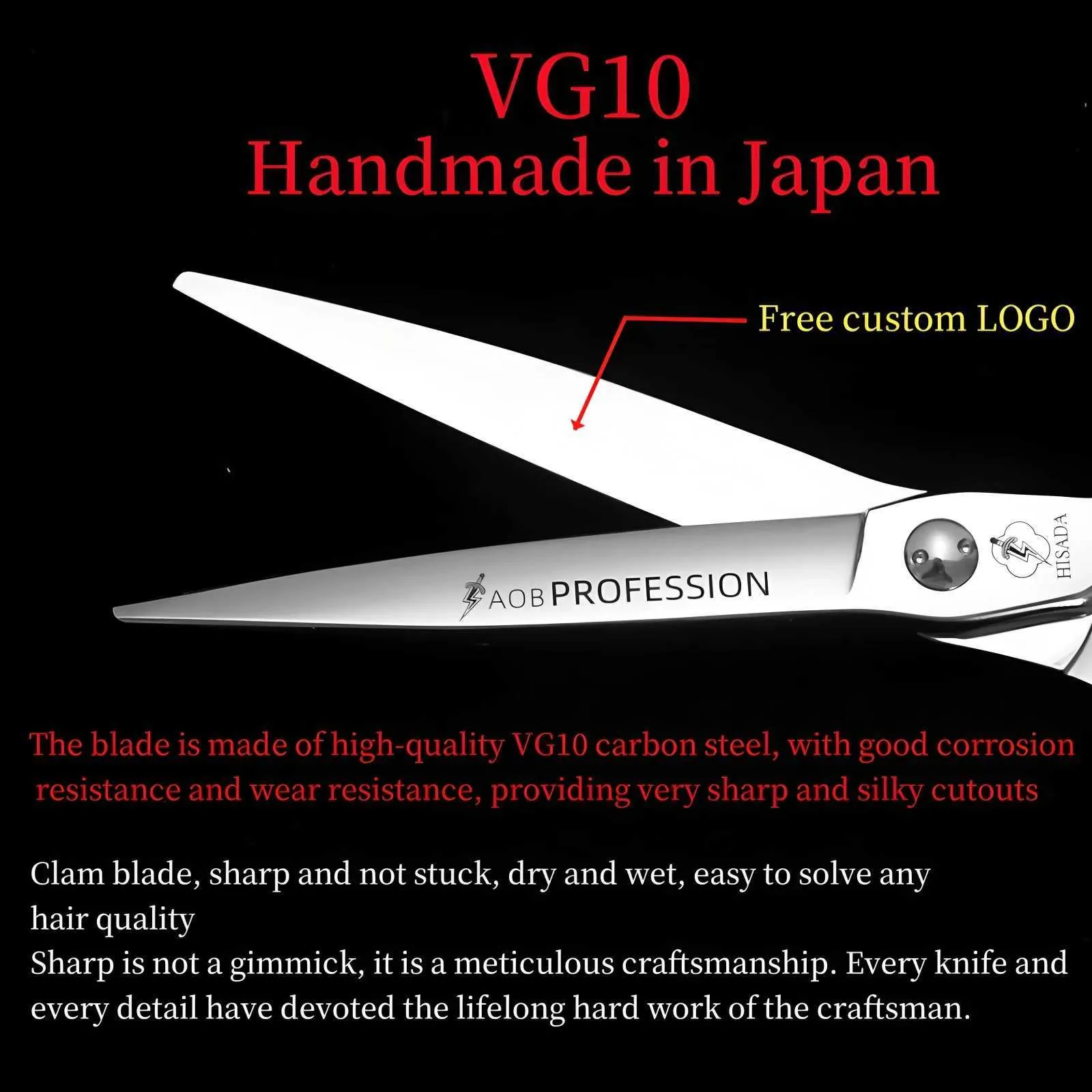 HISADA Professional Barber Scissors Japanese VG10 From