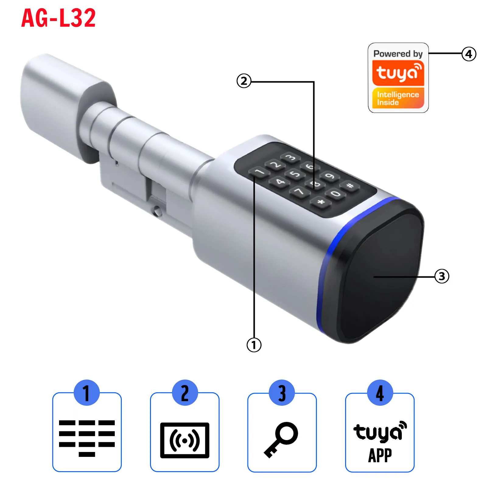 Smart Lock Cylinder Door Lock Keyless Automatic... From Topchinafactory ...