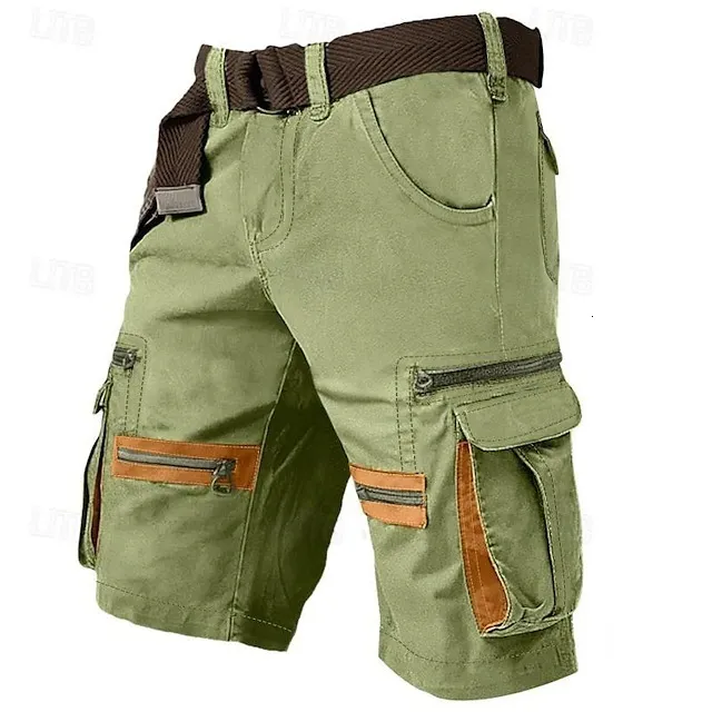 Vintage Stretch Washed Men's cargo short shorts with