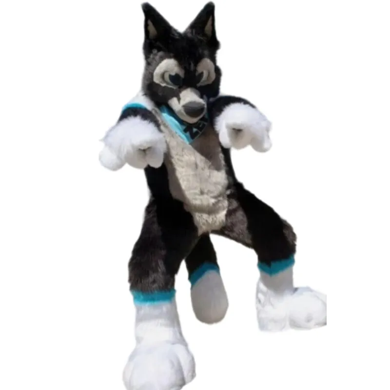 Furry Animal Mascot Costume Unisex Wolf Husky Dog Cartoon Character ...