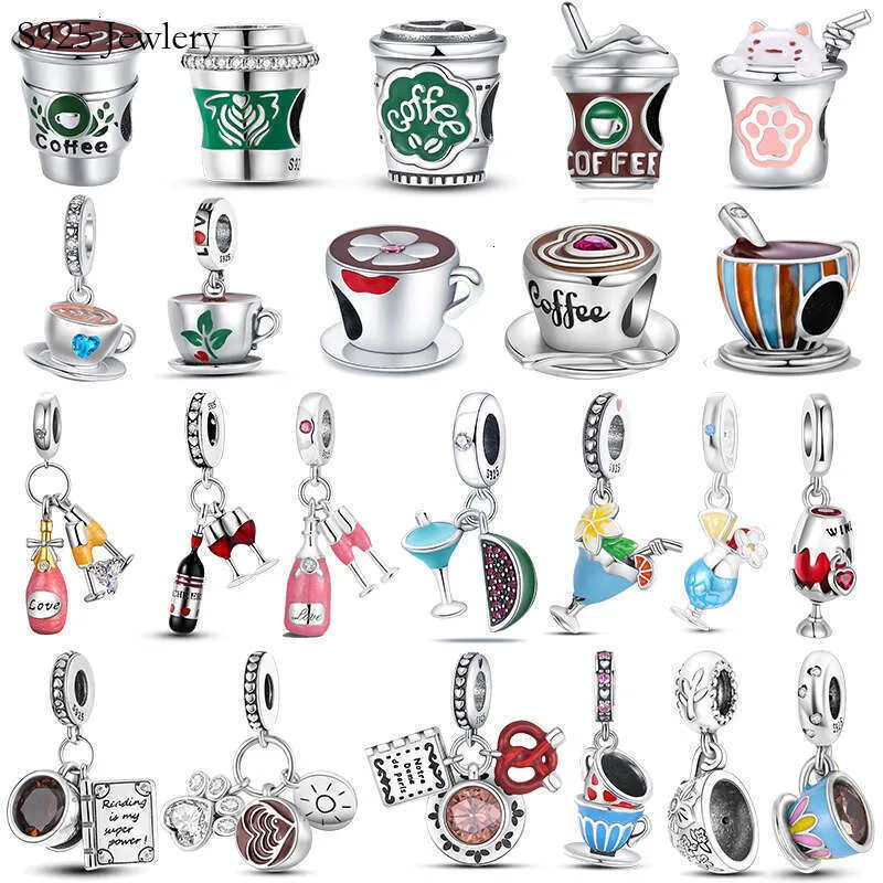 S925 Sterling Silver Coffee & Tea Cup Charm For Bracelet Necklace_voghion.com