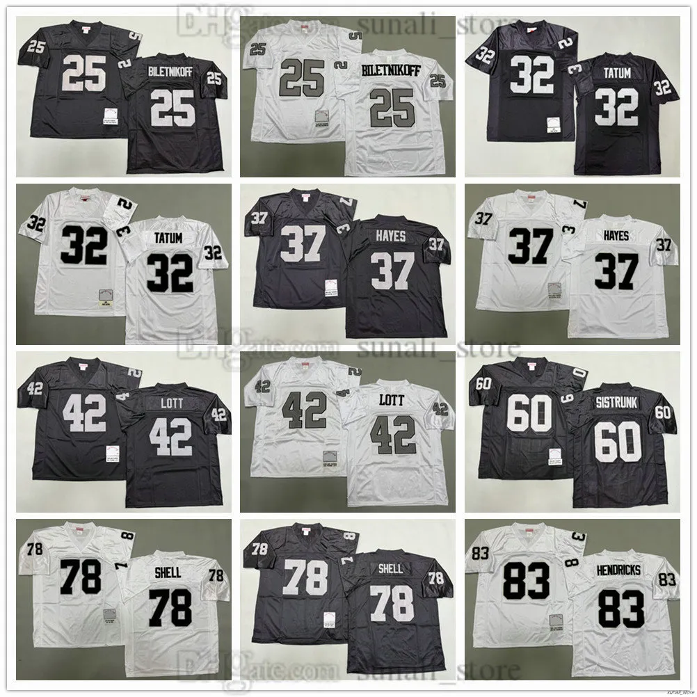 Men Football Jersey 25 Fred Biletnikoff 32 Jack Tatum 37 Lester