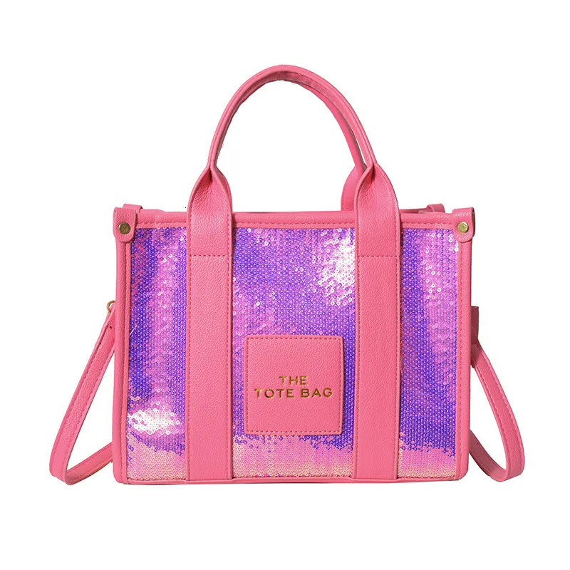 2025 Womens Sequin Jelly Tote Fashionable PU One Shoulder