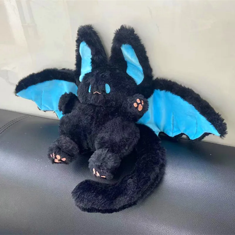 Cute Dark Flying White Rabbit Bat Plush Toy Black Doll Cross-Border ...