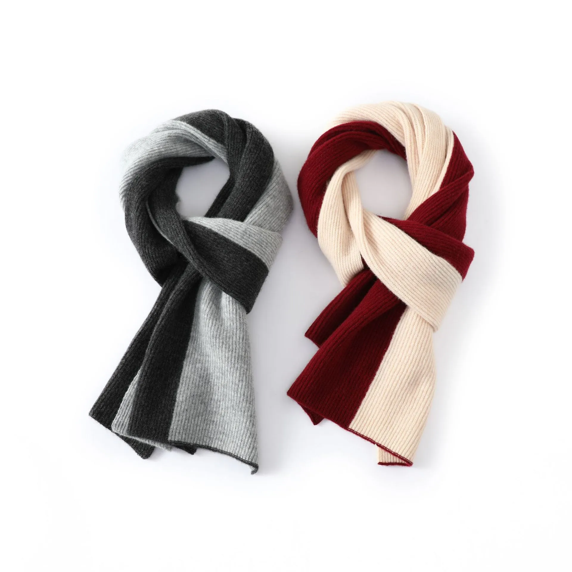 Pure Wool Knitted Scarf For Men And Women Long Fashionable Neck Scarf ...