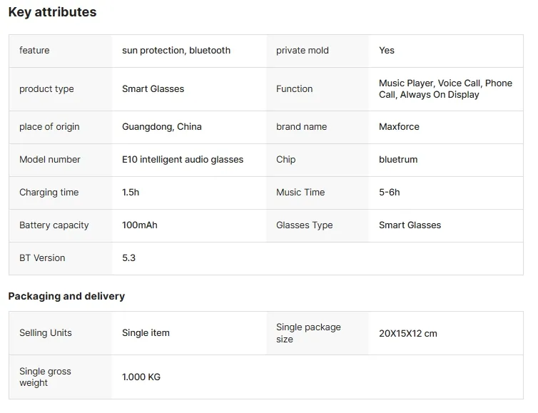 Custom E10 Wireless Audio Cycling Sunglasses Voice Assistant Navigation BT Call Music Sports Smart Glasses_voghion.com