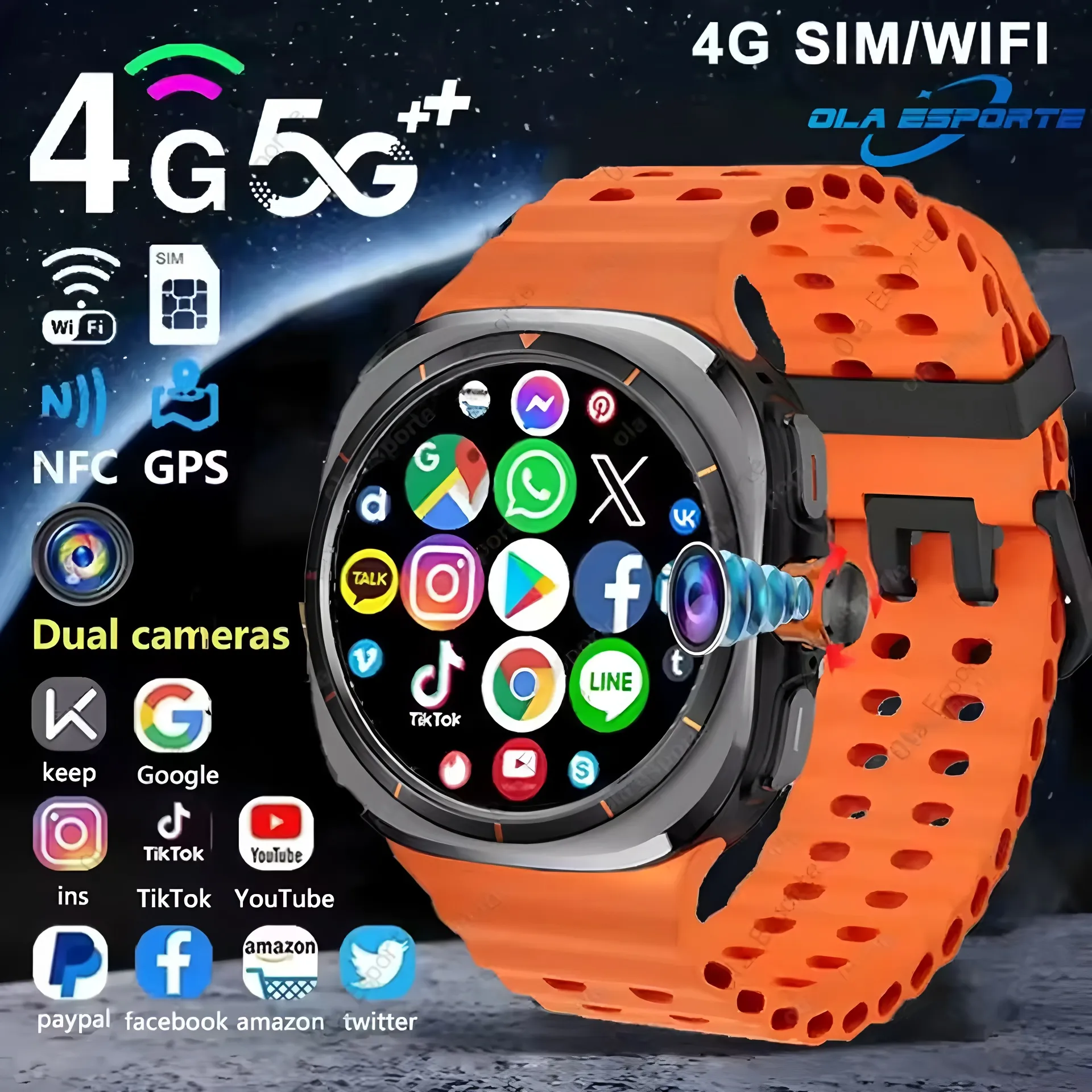 New Watch Ultra IOS Android Smart Watch Men 4G 5G SIM Card