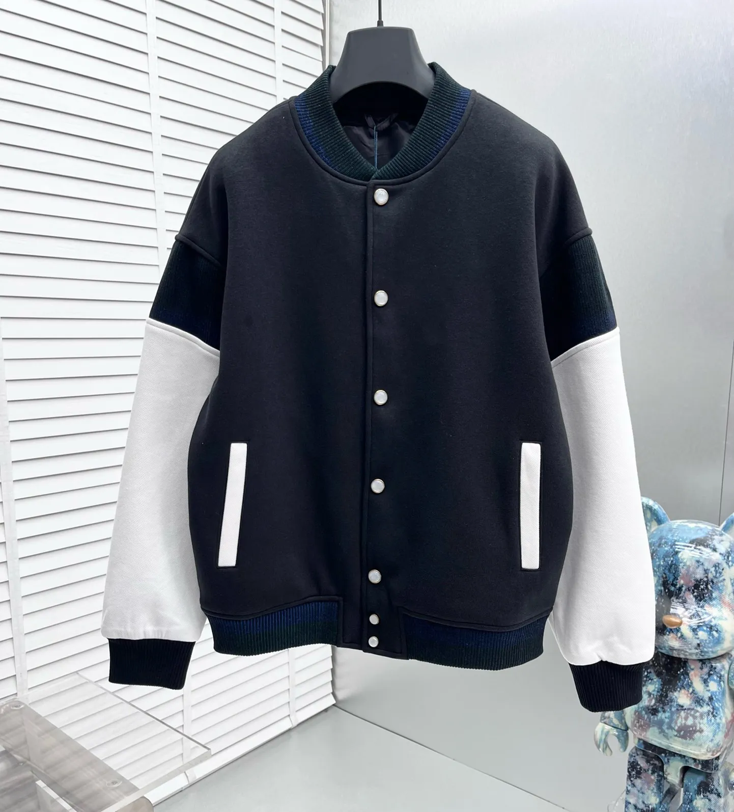 Sweat à Capuche Homme Deal – Bleu Rayé – Coton – Taille M – Très Bon état