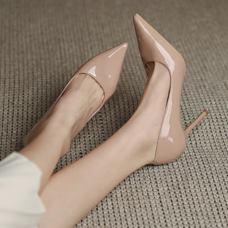 designer high heels dress shoes loafers womens adult 7cm 9cm heel formal luxury patent leather sandals fashion party wedding women mary jane shoes