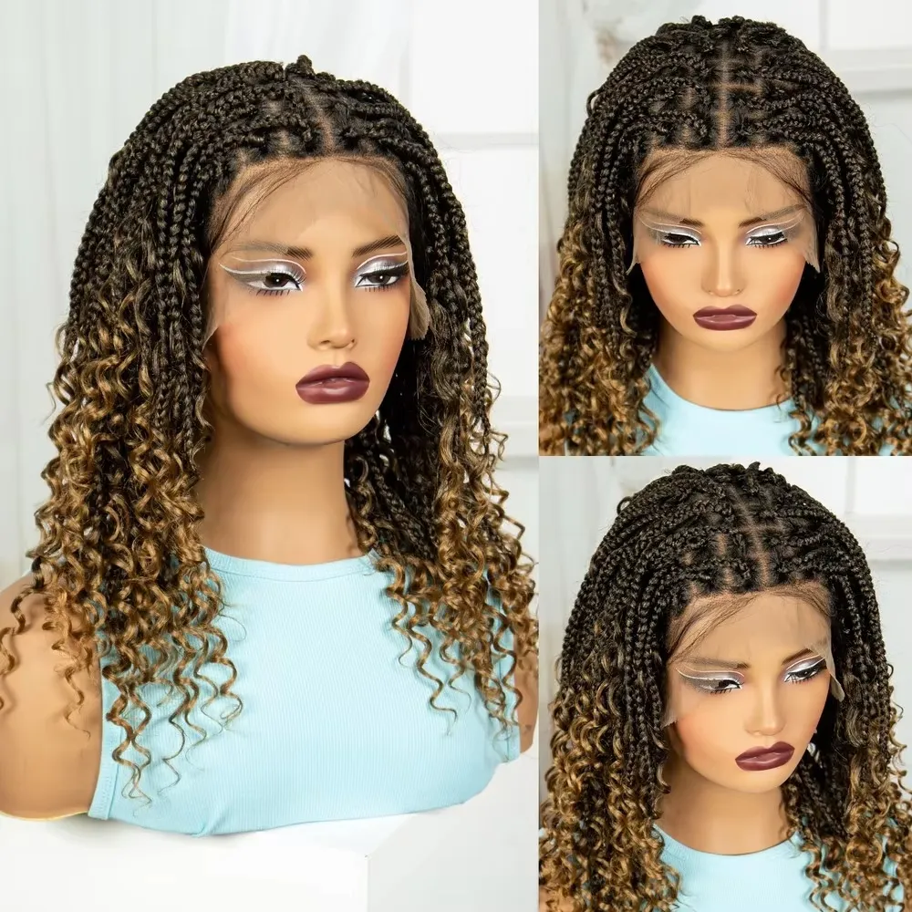 Lightweight Short Braids Wig Triangle Knotless... From Rainbowhairwig ...