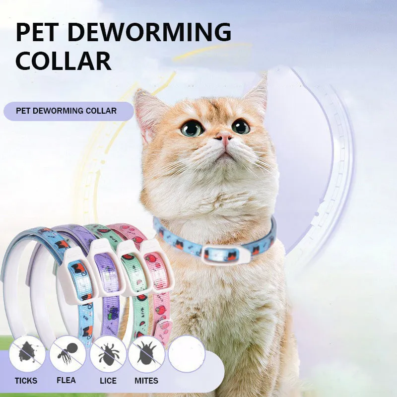 Image showcasing Dog Deworming Collar Cat Flea And Tick Repellent Collar Mosquito, Lice ...