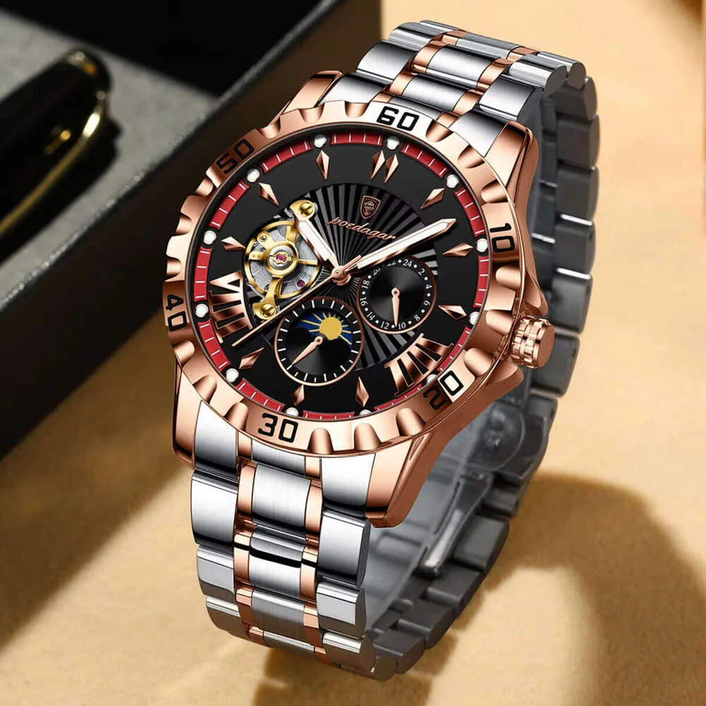 CAVADINI CAVALLO 42MM Herrenuhr Kalender Mondphase Edelstahl Zifferblatt 364031839656