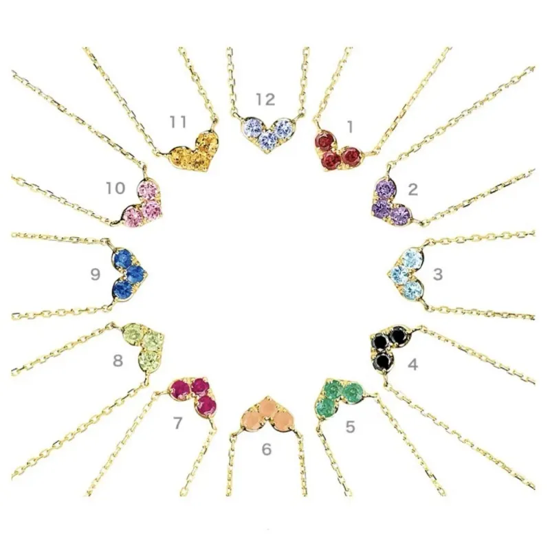 Designer Jewellery High Quality Light Luxury Birthstone Heart Necklace With Month Gemstone Clavicle Chain For All_voghion.com
