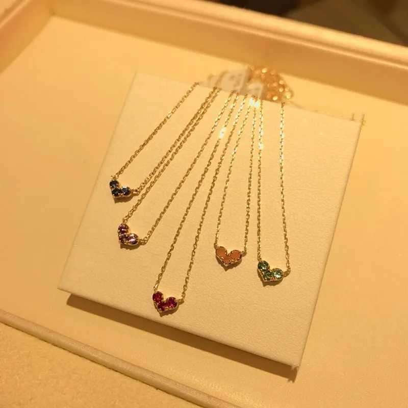 Designer Jewellery High Quality Light Luxury Birthstone Heart Necklace With Month Gemstone Clavicle Chain For All_voghion.com