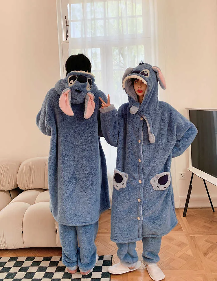 ぬいぐるみのパジャマ女子学生がゆったりしていて、可愛いです。; 大人のワンシーパジャマフリース：女性/男性のための居心地の