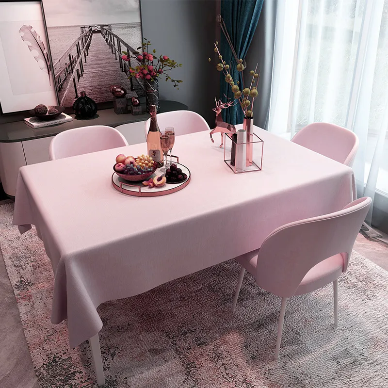 Einfarbige Tischdecke für Wohnzimmertisch aus Polyester 140x90 cm pflegeleicht robust rutschfest vielseitig einsetzbar für Kaffee- und