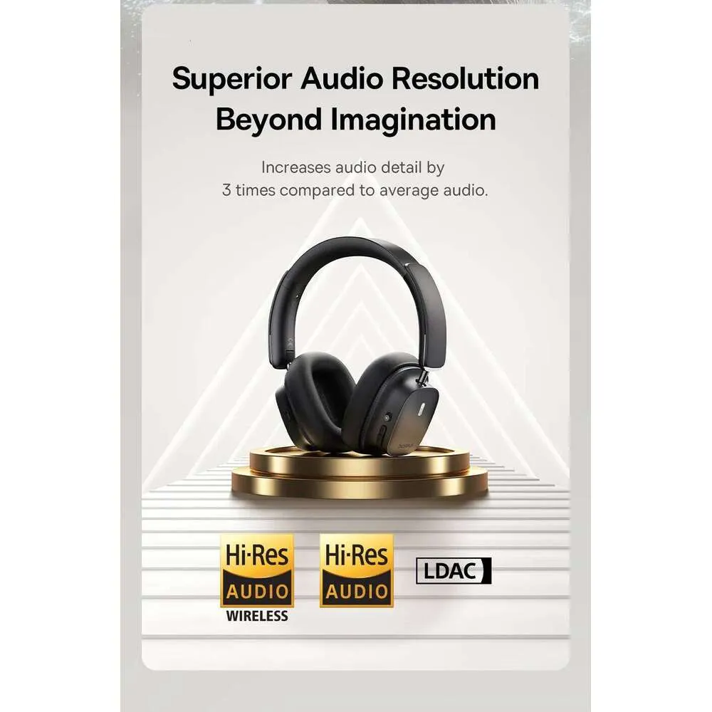 Baseus ANC Wireless Headphone Hi-Res LDAC Headset Bluetooth 5.4 BISA Pro Spatial Audio 50Mm Driver Overhead Earphone_voghion.com