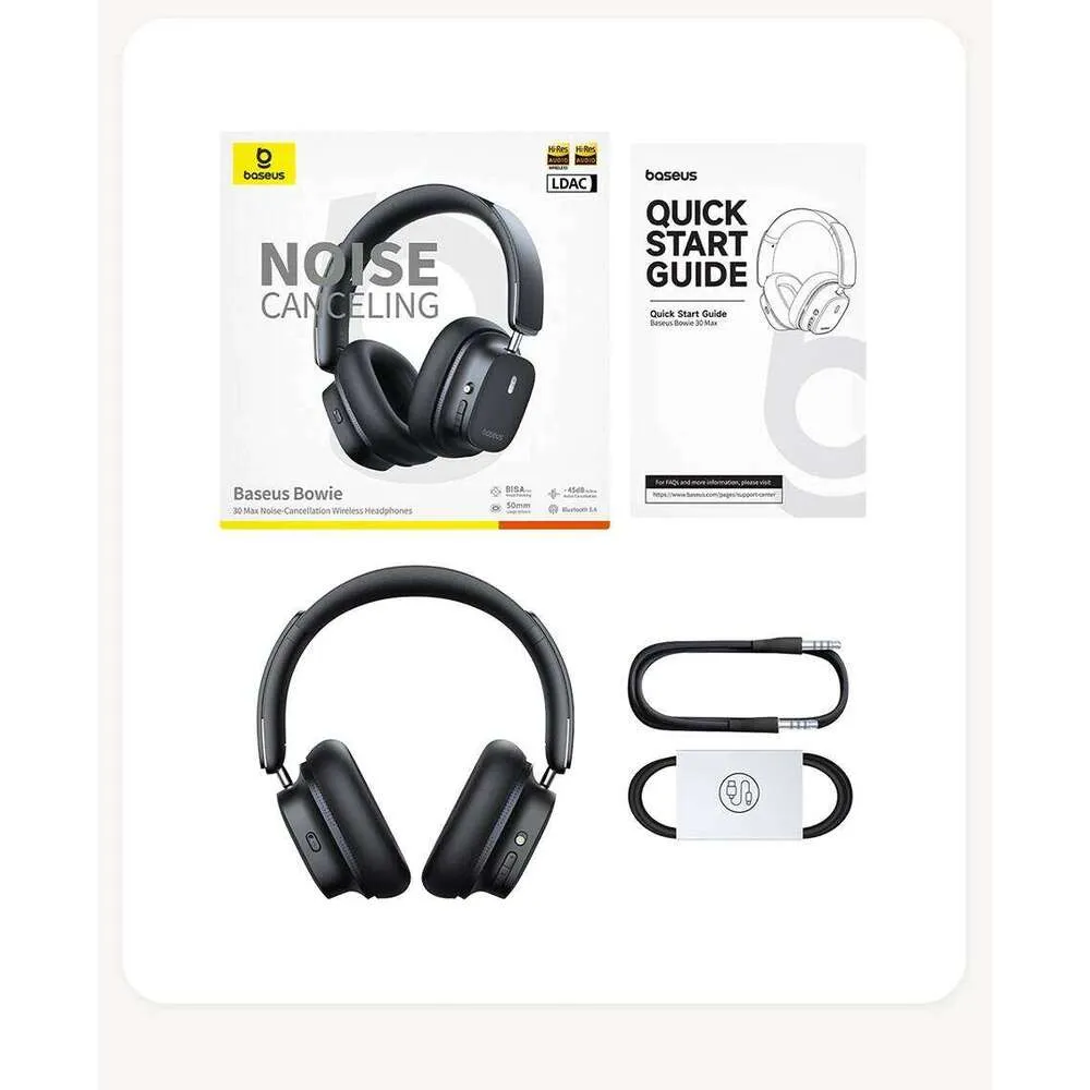 Baseus ANC Wireless Headphone Hi-Res LDAC Headset Bluetooth 5.4 BISA Pro Spatial Audio 50Mm Driver Overhead Earphone_voghion.com