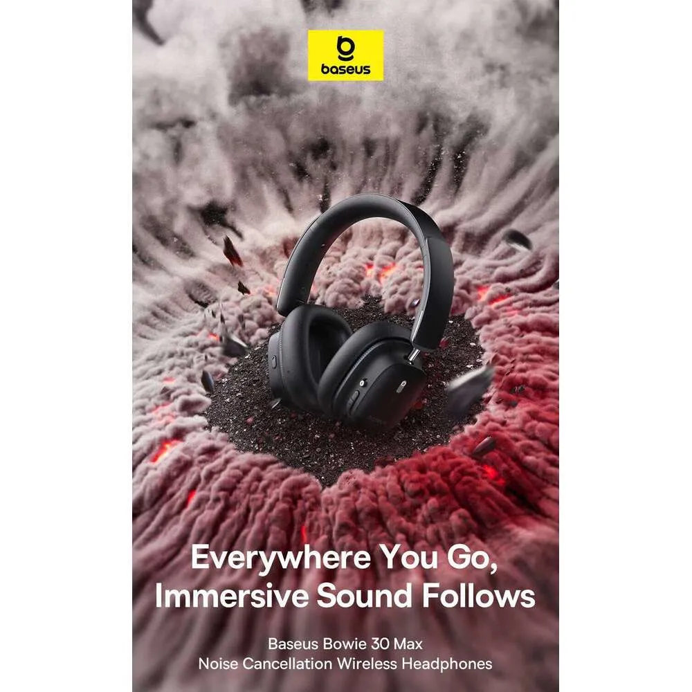 Baseus ANC Wireless Headphone Hi-Res LDAC Headset Bluetooth 5.4 BISA Pro Spatial Audio 50Mm Driver Overhead Earphone_voghion.com