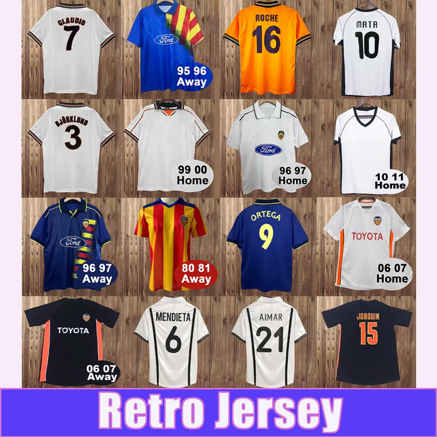 1999 2000バレンシアメンズレトロサッカージャージーロシュ