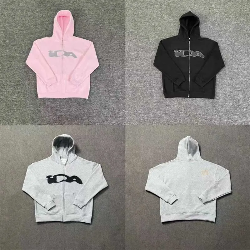 Oversized Embroidery Ida.Sply Zip Hoodie Mens Womens 1 1 High