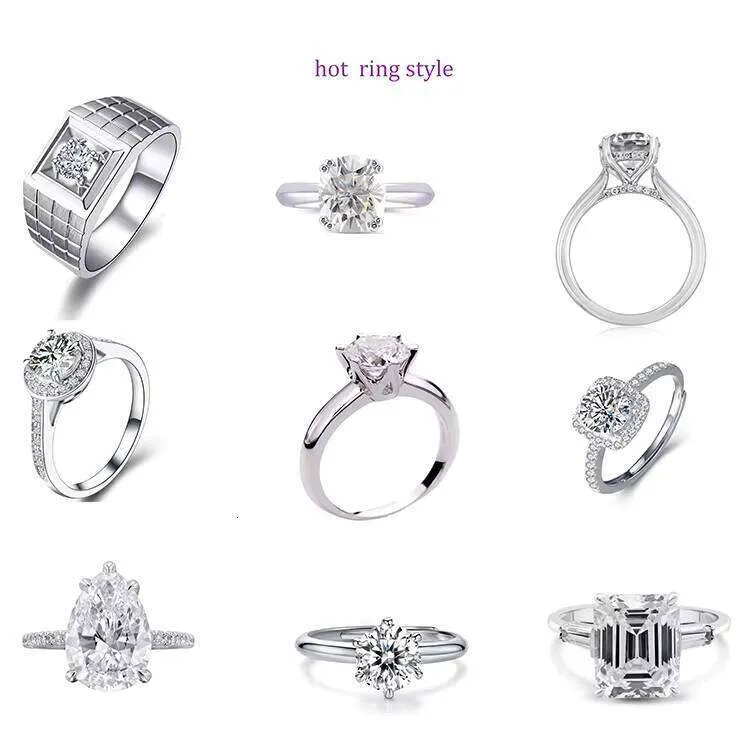 Anel Xingguang Rts Oval com Cravação Clássica em Ouro Branco com Moissanita de 3 quilates (8x10mm) para Pedido de Casamento_voghion.com