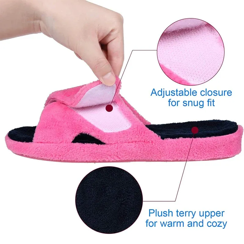 Pantofole da casa da donna Pallene Cross Band in cotone, morbide e antiscivolo, con punta aperta, modello 250723_voghion.com