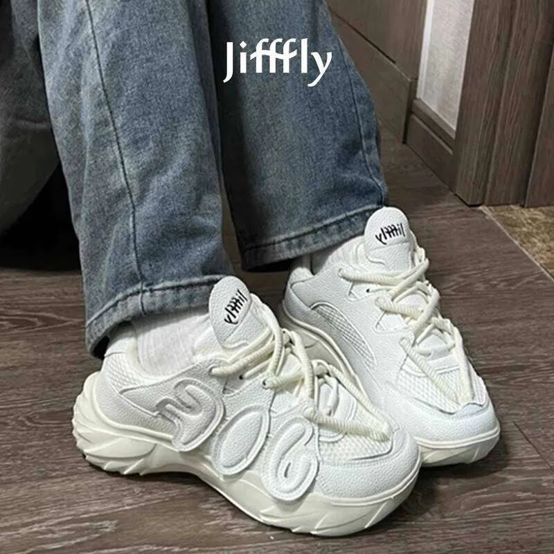Jifffly Dad Damen-Sneaker Sommer 2025: Trendige, vielseitige weiße Sneaker für Paare_voghion.com