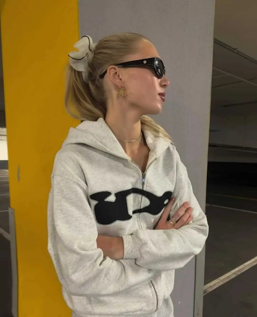 Oversized Embroidery Ida.Sply Zip Hoodie Mens Womens 1 1 High