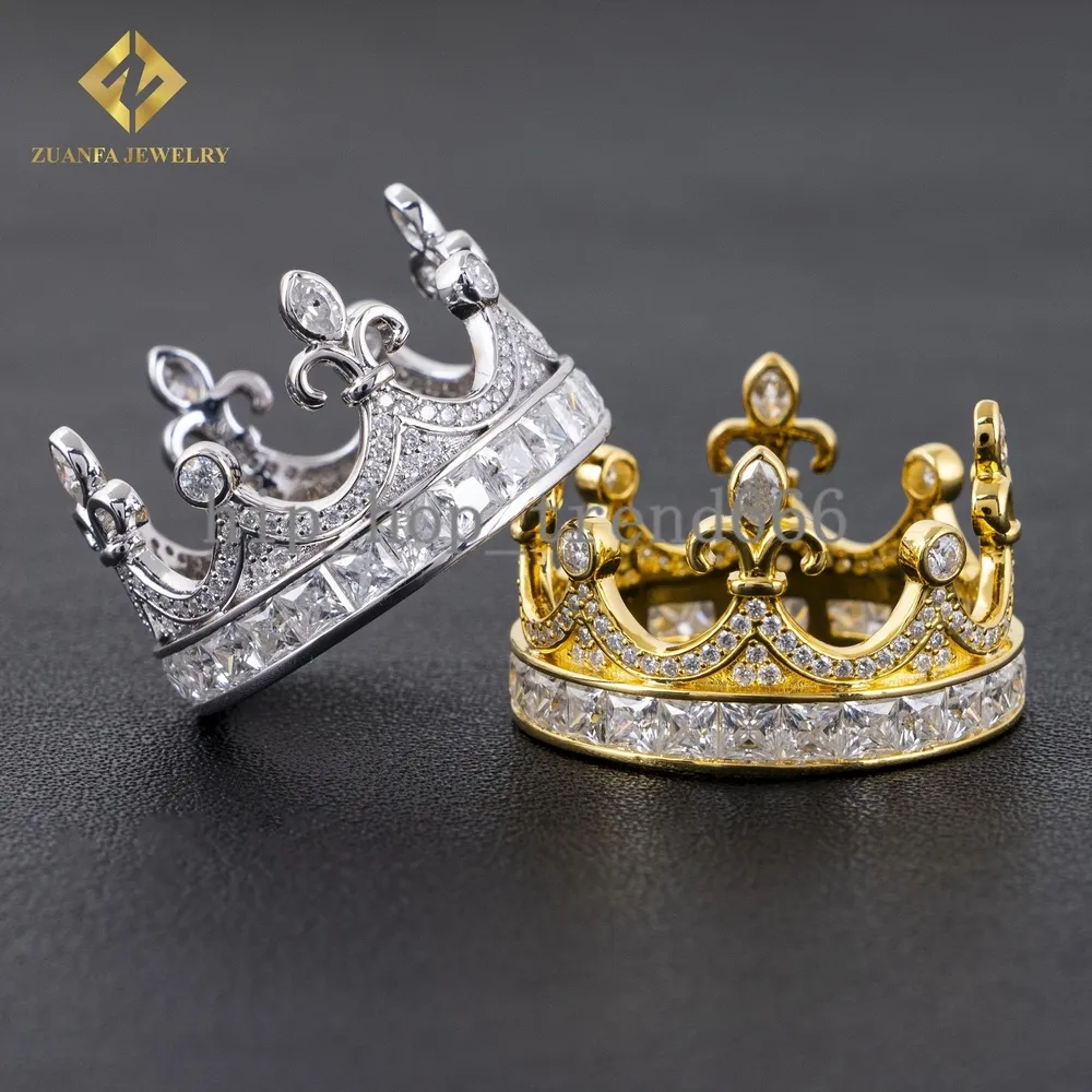 Luxury Style Women Engagement Rings Vvs Moissanite Sterling Silver 925 Wedding Crown Ring_voghion.com