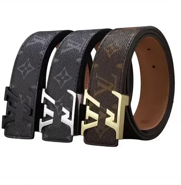 Fashion Leather Belt With Buckle, 40mm Wide Stylish Belts For Men
