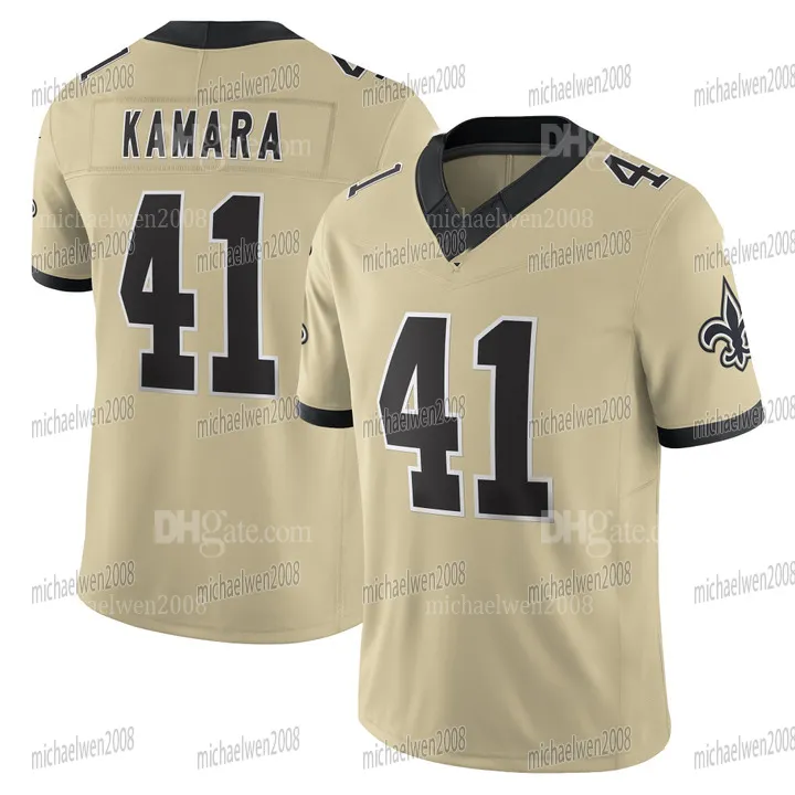 Saint 2025 New Gold Football Jersey Alvin Kamara From