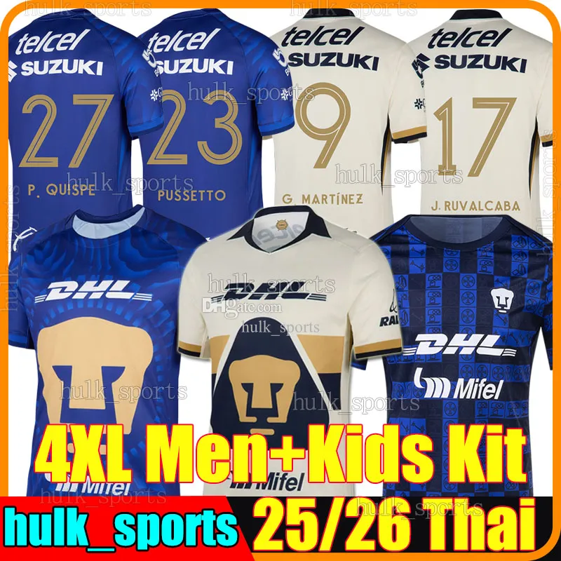 4XL 25/26 Liga MX UNAM Mexico Soccer Jerseys 2025 MARTINEZ