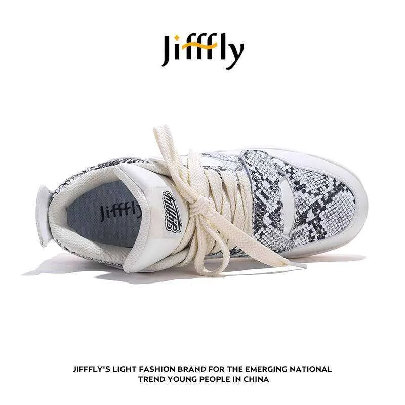 Jifffly Men's Sneakers 2025 Summer New National Trend Python Pattern Versatile Sports Couple Style Trendy Shoes_voghion.com