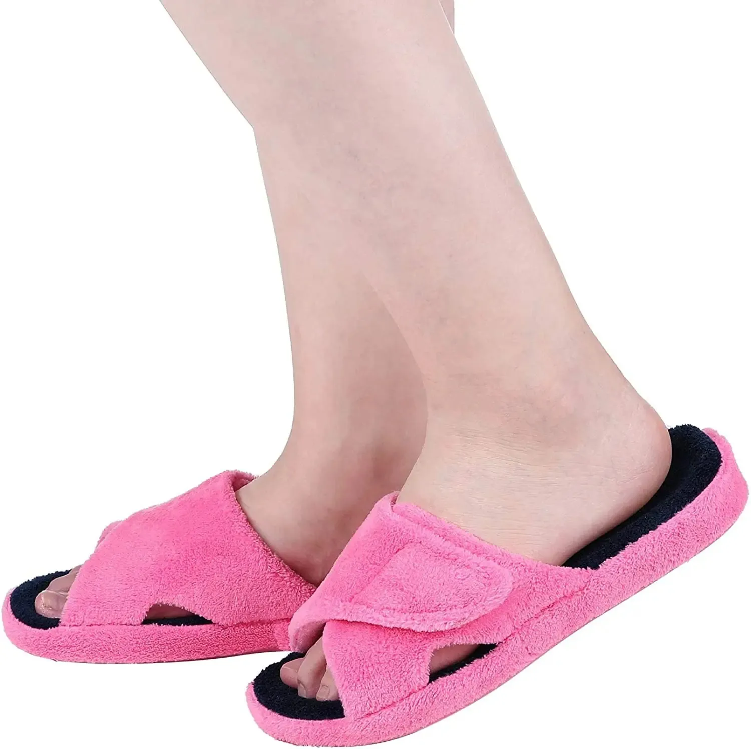 Pantofole donna in cotone fascia incrociata antiscivolo comode_voghion.com